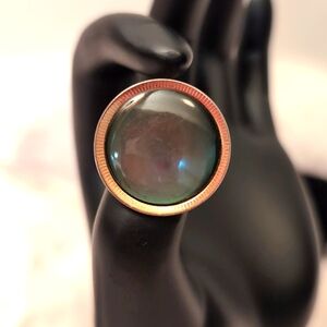 Vintage 60s Art Deco Jade Like Drop Stud Clip On Earrings with Gold Toned Detail